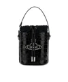 Vivienne Westwood Daisy Crocodile Bucket Bag Handle In Black