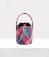 Vivienne Westwood Candy Tartan Daisy Drawstring Coated-canvas Bucket Bag In Candy Tartan