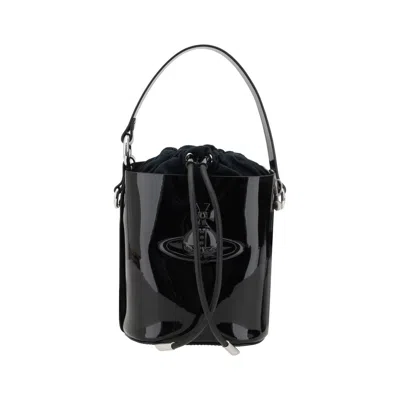 Vivienne Westwood Daisy Drawstring Bucket Women's Bag In Black