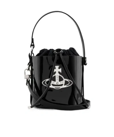 Vivienne Westwood Daisy Small Bucket Shoulder Bag In Black