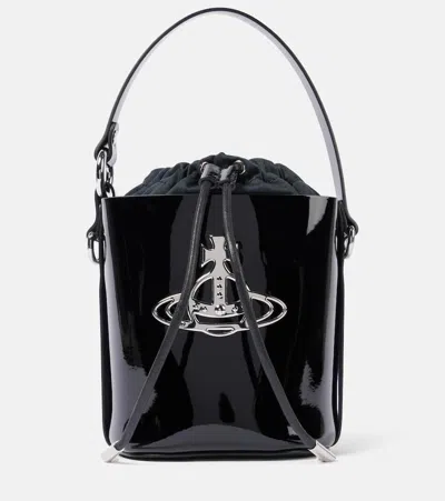 Vivienne Westwood Black Leather Daisy Bucket Bag