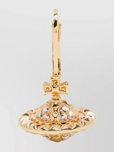 Vivienne Westwood Dangling Drop Earrings Embellished Design In Neutral