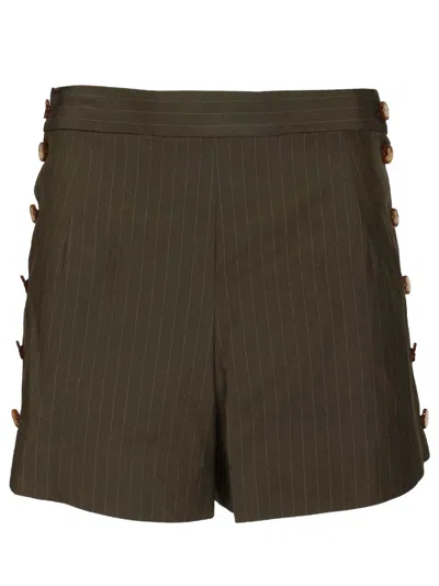 Vivienne Westwood Dark Khaki Wool Shorts In Green