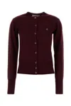 Vivienne Westwood Wool Cardigan With Long Sleeves And Crew Neck In Red