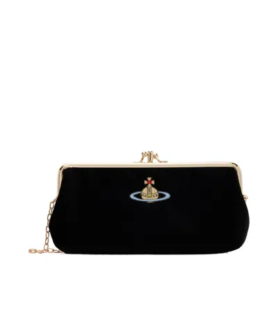 Vivienne Westwood Black Db Frame Purse Chain Bag In Black