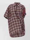 Vivienne Westwood Deconstructed Tartan Shirt Tulle Insert In Red