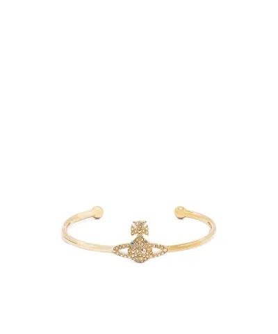 Vivienne Westwood Decorated Logo Bracelet In Gold