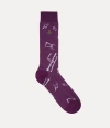 Vivienne Westwood Deer Chair Sock Deer Chair Aubergine 9-11 Unisex In Aubergine