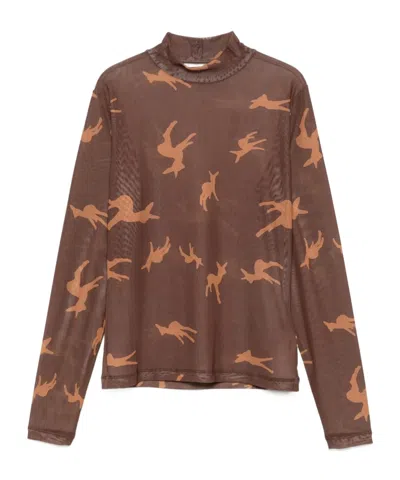 Vivienne Westwood Deer-print T-shirt In Marrone