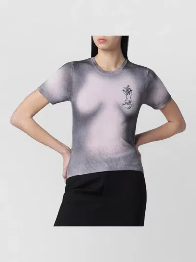 Vivienne Westwood Degrade Effect Knit Top Graphic Detail In Multi
