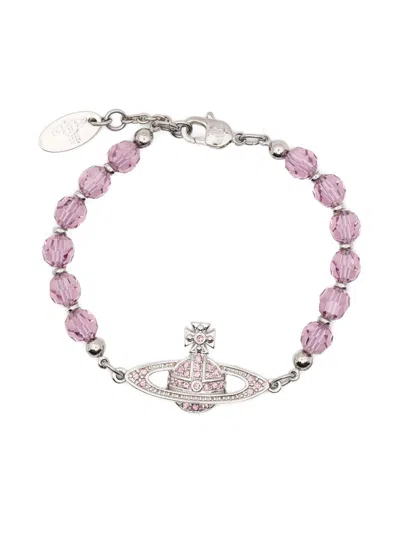 Vivienne Westwood Delicate Silver-tone Bracelet In Pink