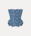 Vivienne Westwood Denim Cobrax Corset Laser Denim Vw-grid-blue 46 Women In Vw-grid-blue