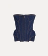 Vivienne Westwood Corset Bustier Top With Visible Stitching In Indigo