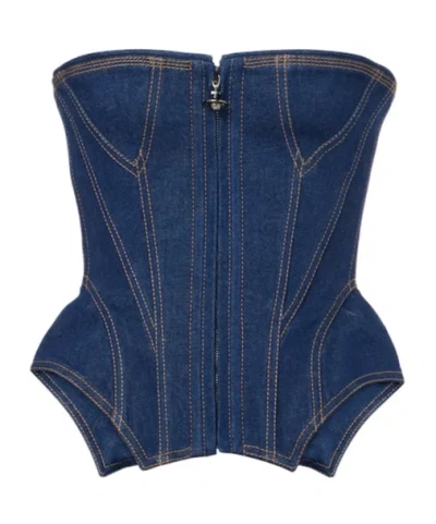 Vivienne Westwood Denim Corset In Blue