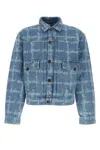 Vivienne Westwood Marlene Jacket Laser Denim Vw-grid-blue Xl Men In Vwgridblue