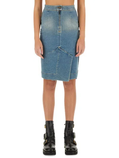 VIVIENNE WESTWOOD VIVIENNE WESTWOOD DENIM MIDI SKIRT
