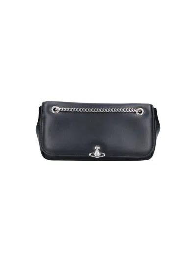 Vivienne Westwood Designer-style Mini Shoulder Bag In 100% Polyester In Black