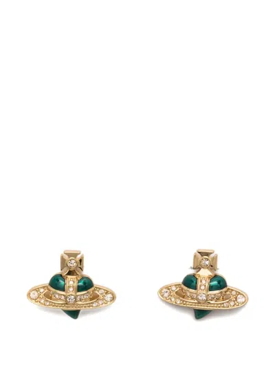 Vivienne Westwood Diamante Heart Earrings In Multi