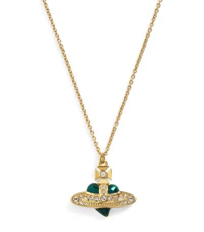 Vivienne Westwood New Diamante Heart Necklace In Gold