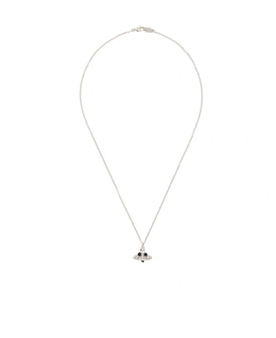 Vivienne Westwood Diamante Heart Pendant Necklace In White