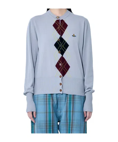 VIVIENNE WESTWOOD VIVIENNE WESTWOOD ARGYLE MOTIF KNITTED CARDIGAN