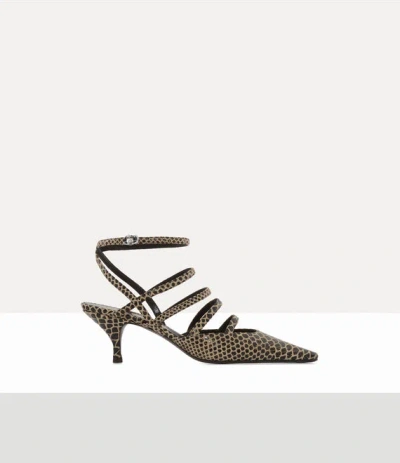 Vivienne Westwood Diana Slingback Shoe Snake-effect Leather Beige 8-41 Women In Nude