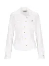 Vivienne Westwood Distorted Silhouette White Cotton Shirt With Asymmetrical Hem In White