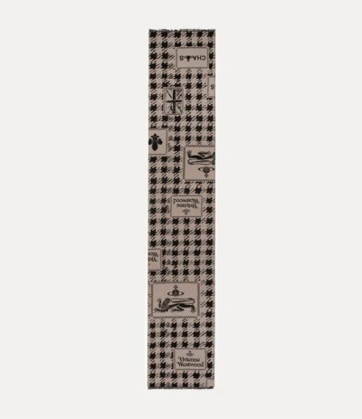 Vivienne Westwood Dogtooth Badge Scarf Beige Dogtooth Badge Unisex In Sand