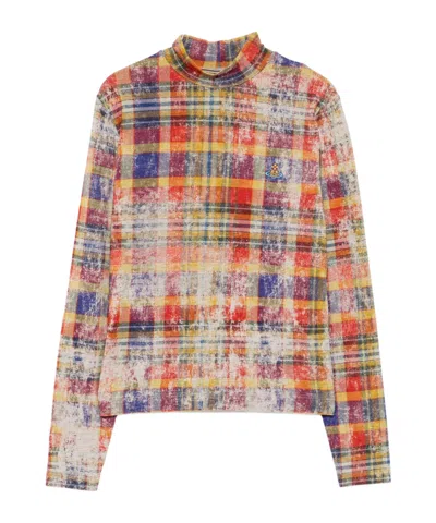 VIVIENNE WESTWOOD DOLCEVITA TARTAN TURTLENECK TOP