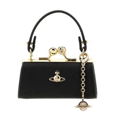 Vivienne Westwood Doll Logo-plaque Mini Purse In Black