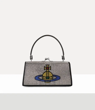 Vivienne Westwood Doll Xl Bag Hotfix Diamante Silver