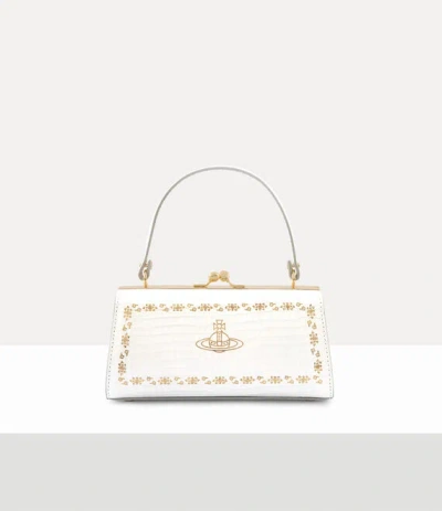 Vivienne Westwood Doll Xl Bag Mini Croc-embos Foil White