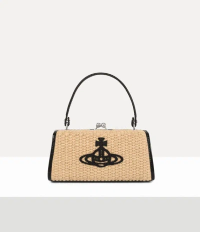 Vivienne Westwood Doll Xl Bag Raffia-effect Natural In Orange