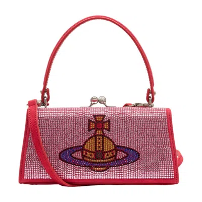 Vivienne Westwood Doll Xl Frame Purse -  - Leather - Pink In Metallic