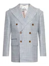 Vivienne Westwood Checked Design Grey Jacket With Peaked Lapels