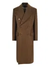 Vivienne Westwood Long Coat With Flap Pockets And Back Vent In Brown