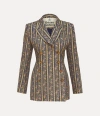 Vivienne Westwood Double Breasted Lelio Jacket Print Linen Tailor Floral Artwork 46 Women