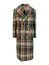 Vivienne Westwood Check Pattern Wool Blend Coat In Green