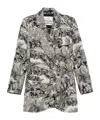 Vivienne Westwood Double-breasted Printed Coat Curved Hem In Black