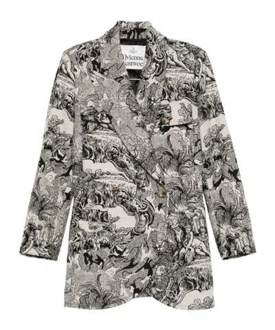 VIVIENNE WESTWOOD DOUBLE-BREASTED PRINTED COAT