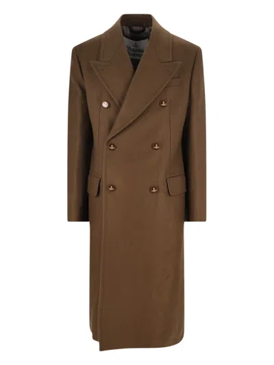 VIVIENNE WESTWOOD DOUBLE-BREASTED WOOL AND CASHMERE COAT