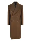 Vivienne Westwood Long Coat With Flap Pockets And Back Vent In Brown