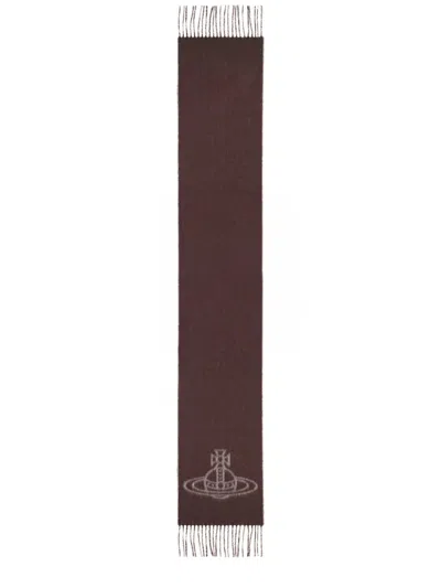 Vivienne Westwood Double Face Scarf In Brown