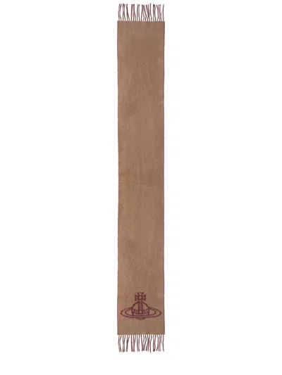 Vivienne Westwood "double Face" Scarf In Sand