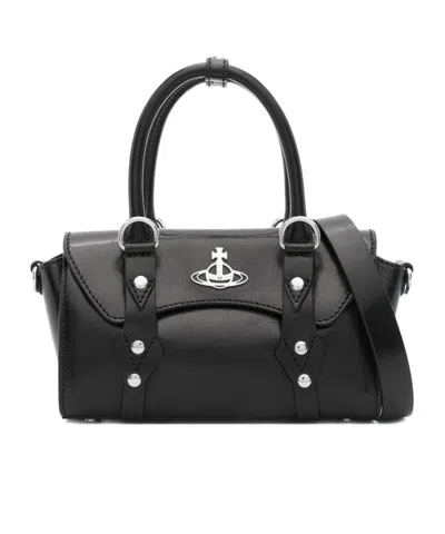Vivienne Westwood Double Handle Shoulder Bag In Black