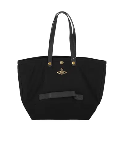 Vivienne Westwood Double Handle Tote Bag In Black
