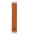 Vivienne Westwood Double Logo Wool Scarf In Brown