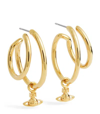Vivienne Westwood Double Loop Ronda Earrings In Gold