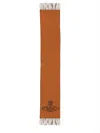 Vivienne Westwood Double Logo Wool Scarf In Red