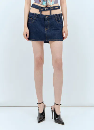 Vivienne Westwood Double-waisted Mini Skirt In Blue
